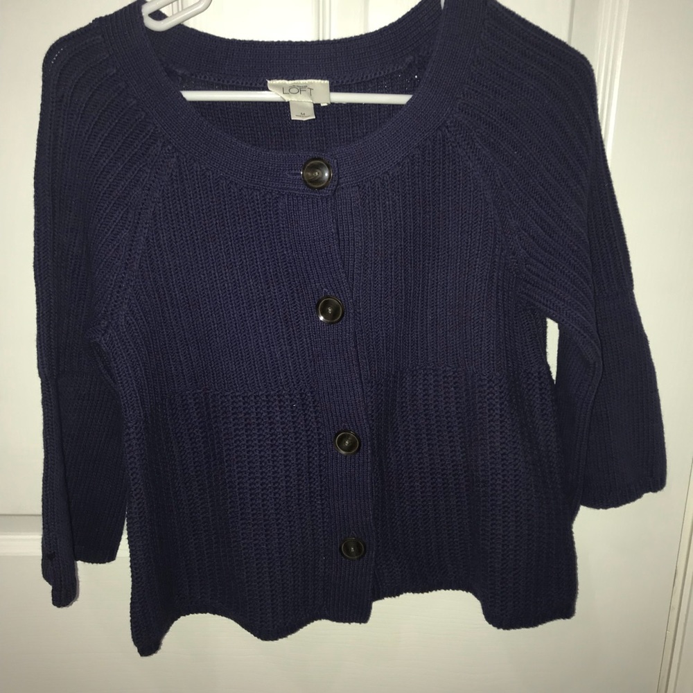 Loft Buttoned Down Ribbed Sweater - image 4